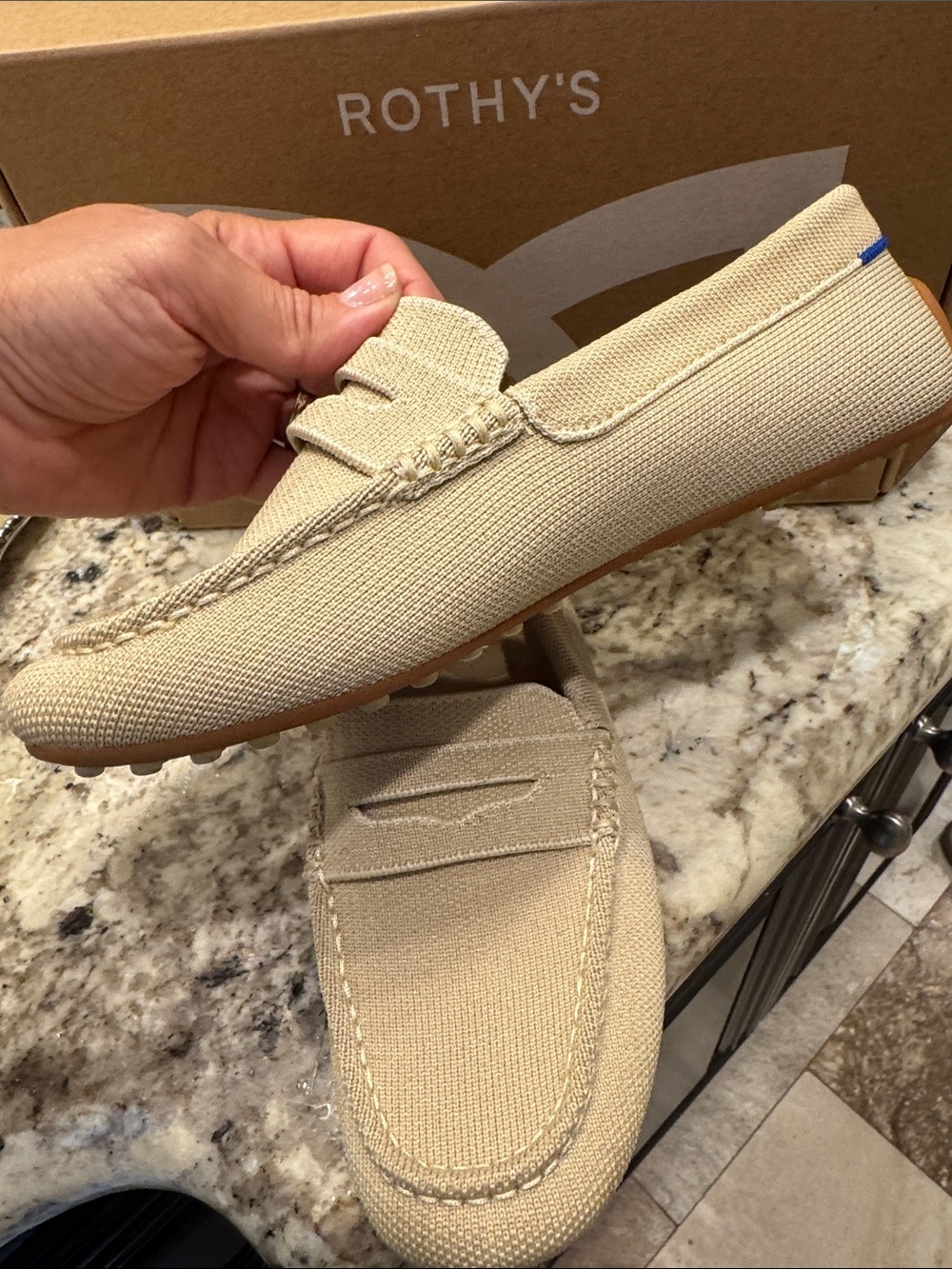 Rothy's women’s Beige Knit loafers - Picture 3 of 4